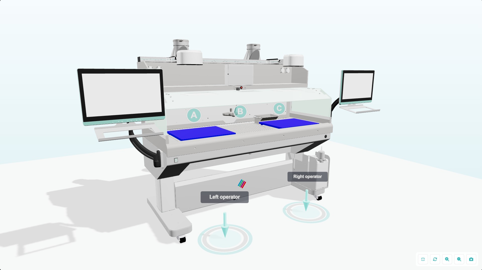3D preview of a configured machine